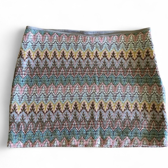 Express Sequin Textured Multicolor Lined‎ Boho Mini Skirt Womens Size Small - Picture 2 of 7